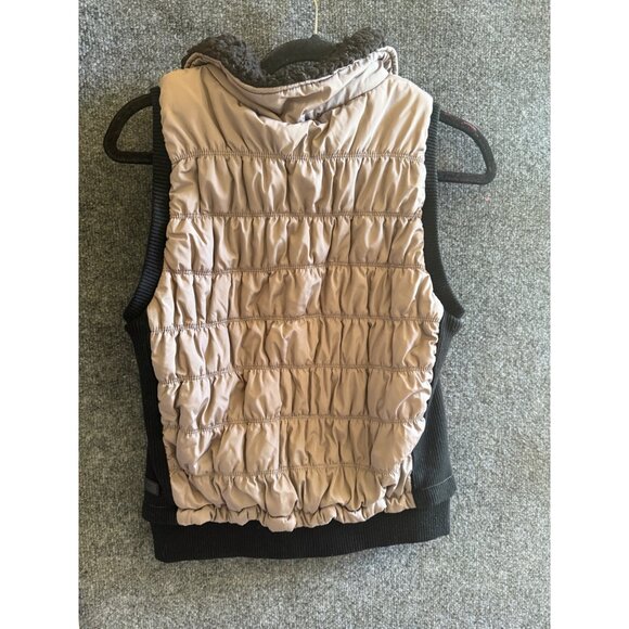 Calvin Klein Performance Womens Quilted Puffer Vest W/ Sherpa Collar Large Beige - Picture 4 of 6
